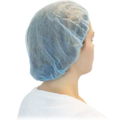 Safety Zone® Blue 24" Latex Free Synthetic Bouffant Caps - Case of 1000