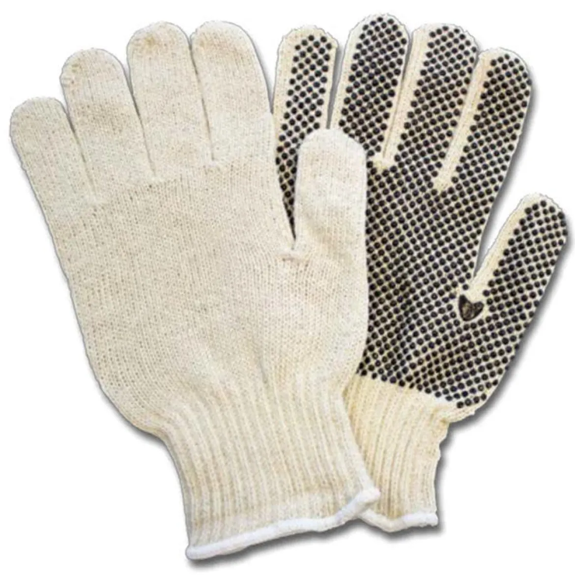 Safety Zone® Premium Cotton Polyester String Knit Gloves w/ Black PVC Dot Palms (Men's or Women's) - Case of 240 Pairs