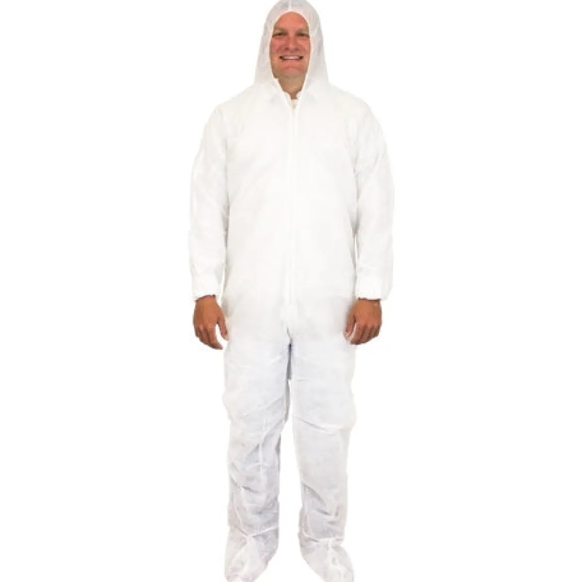 Safety Zone® White Flood Restoration Disposable Coveralls (L - 5XL Sizes Available) - Case of 25