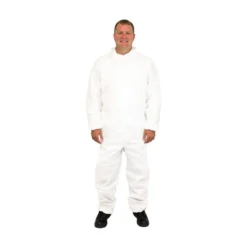 Safety Zone® White SMS Coveralls w/ Elastic Wrists & Ankles - Case of 25