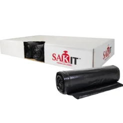 Sak-Itâ„¢ 60 Gallon Black High Density Coreless Trash Can Bags (38" x 60" | 22 Microns) - Case of 150