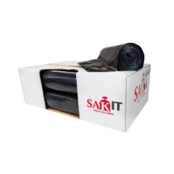 Sak-Itâ„¢ 56 Gallon Black Low Density Coreless Trash Can Liners (43" x 48" | 1.5 Mil) - Case of 100