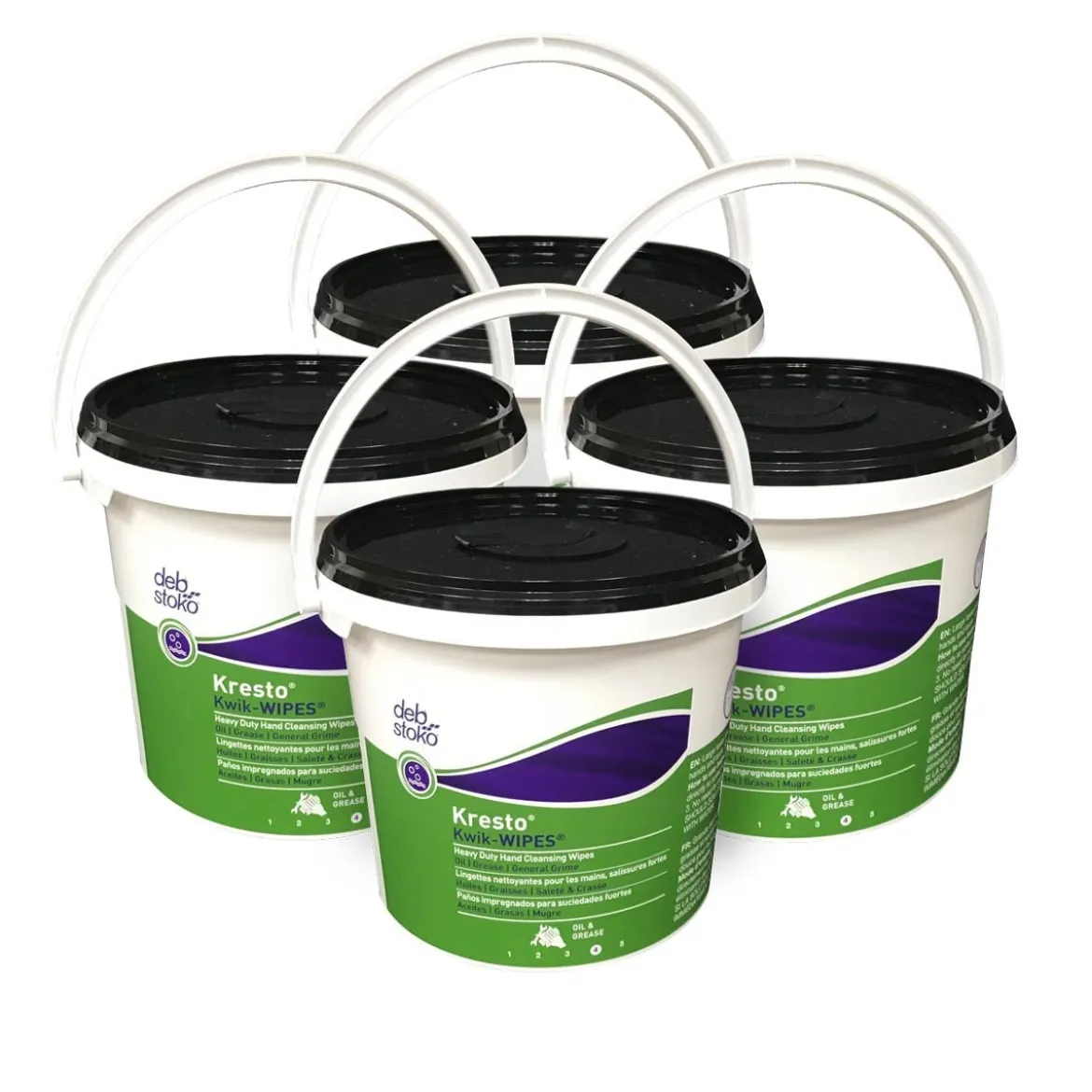 SC Johnson Kresto® Kwik-Wipes®Industrial Oil & Paint Hand Cleansing Wipes (10" x 12" | 130 Wipe Tubs) - Case of 4