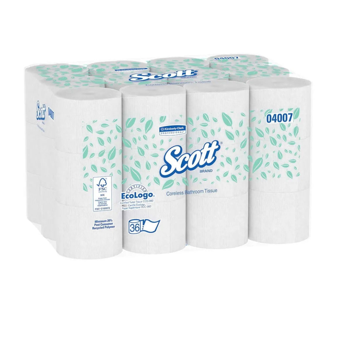Scott® Essential™ Standard 2-Ply Coreless Toilet Paper (4" x 3.94" | 1000 Sheets | 328.33') - 36 Rolls