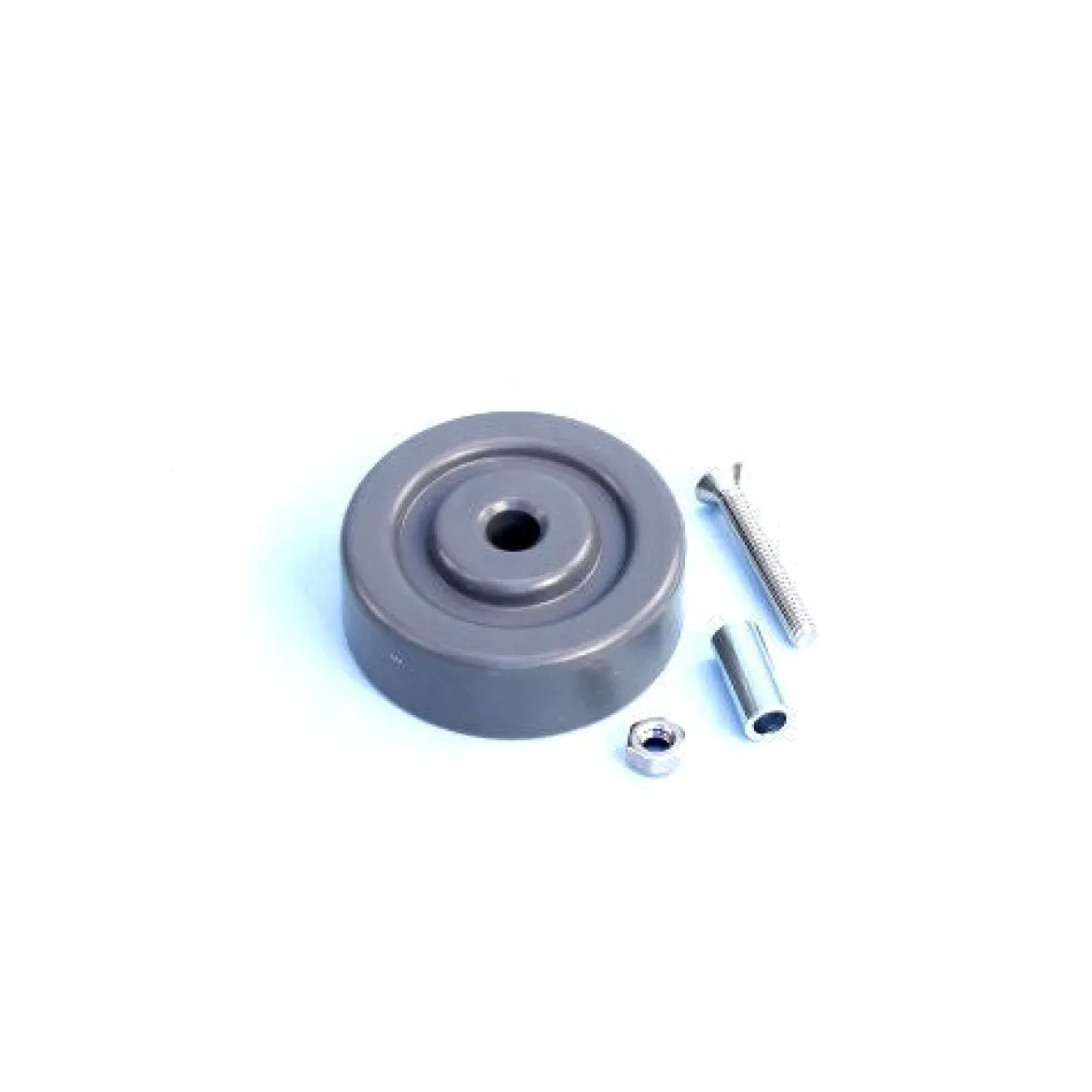 Squeegee Bumper Wheel w/ Hardware (#VF90137) for the Trusted Clean Dura 17 Floor Scrubber
