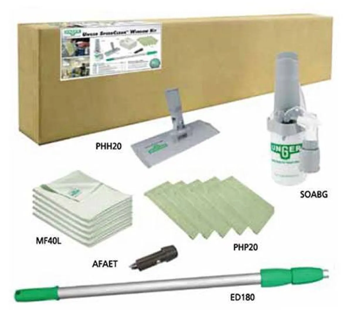 Unger® SpeedClean™ Indoor Microfiber Window Cleaning Kit - 6 Piece