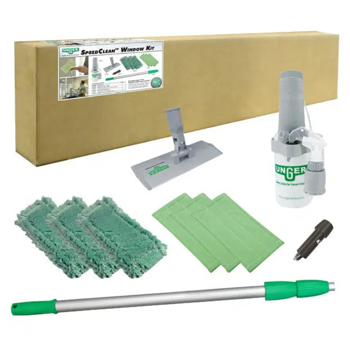 Unger® SpeedClean™ Indoor Microfiber Window Cleaning Kit - 6 Piece