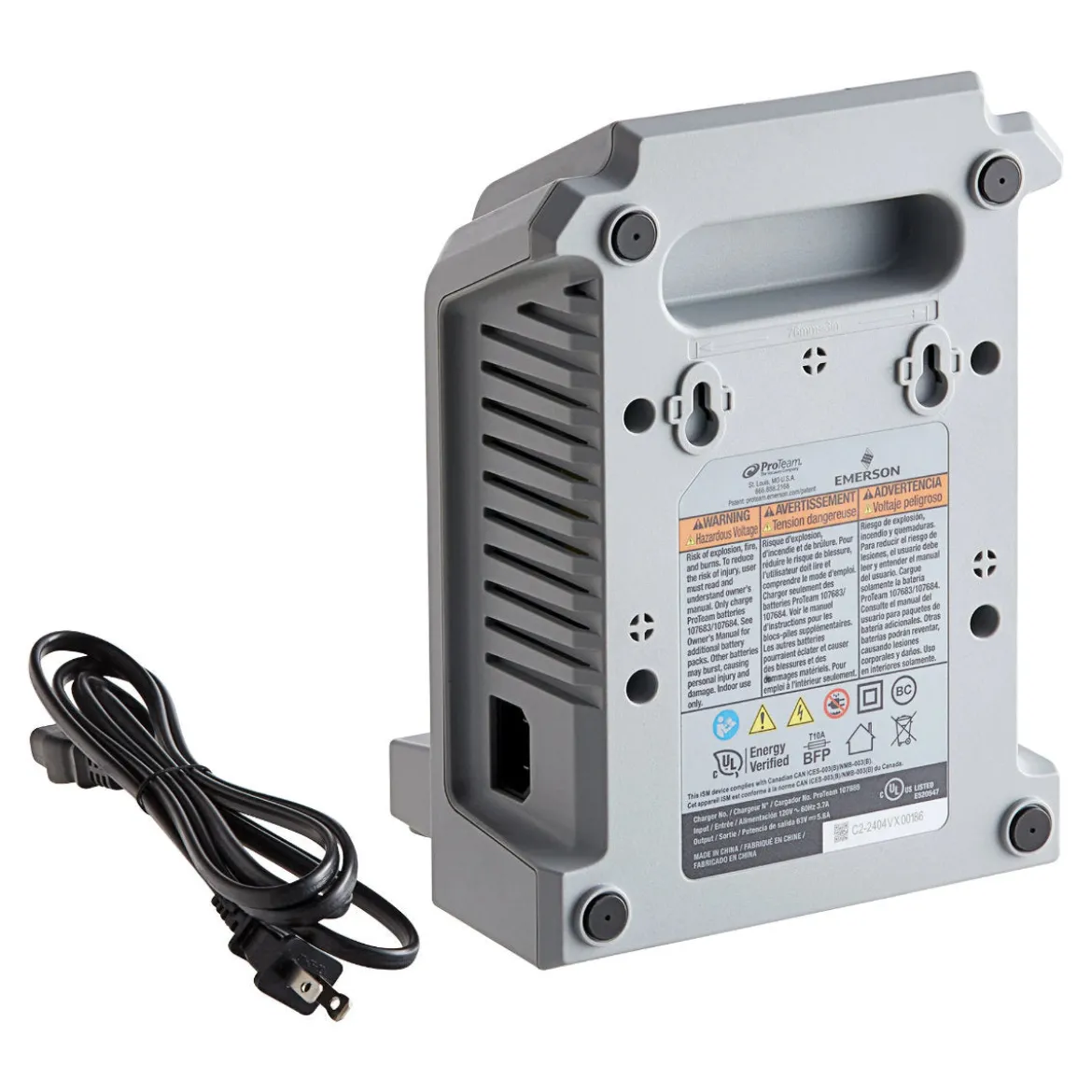 60 Volt Li-ion Battery Charger (#107685) for ProTeam® GoFit™ Cordless Backpack Vacuums