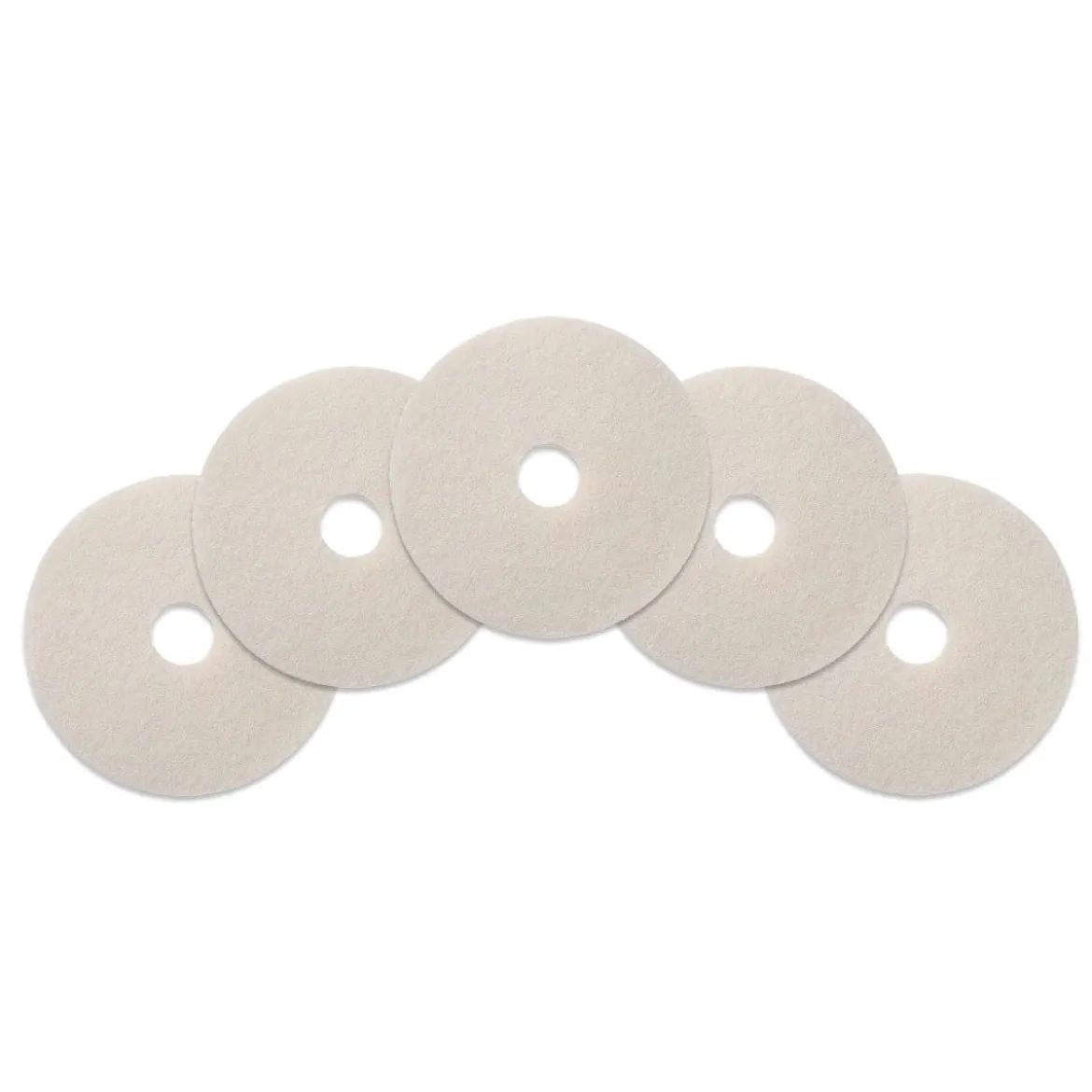 17" White Commercial Floor Buffing Pads - Case of 5