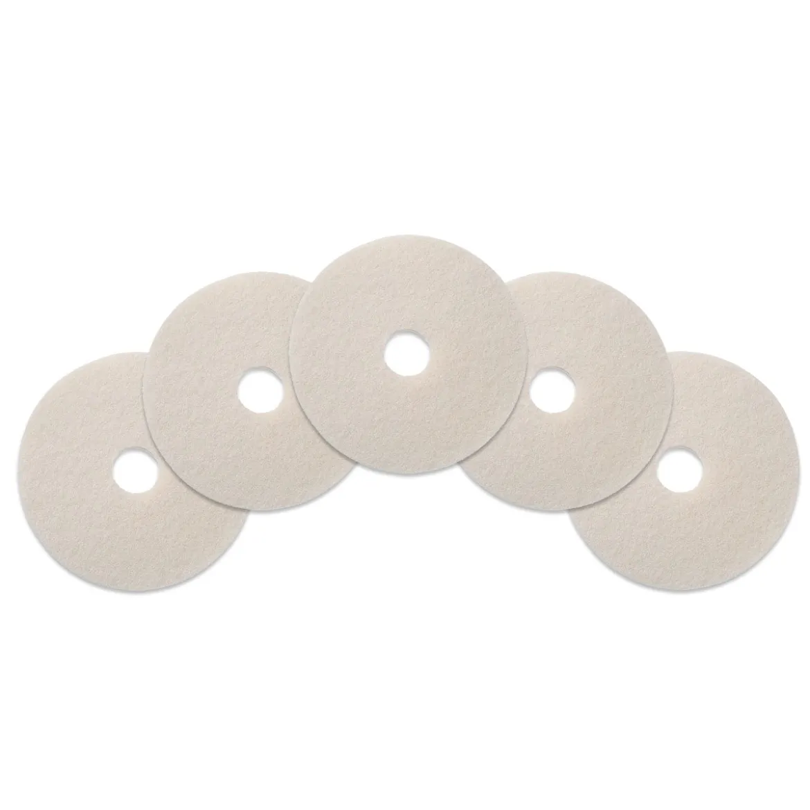 15" White Floor Buffing & Polishing Pads - Case of 5