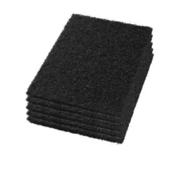 12" x 18" Black Rectangular Floor Stripping Pads - Case of 5
