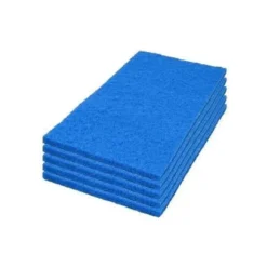 12" x 18" Blue Rectangular Medium Duty Floor Scrubbing Pads - Case of 5