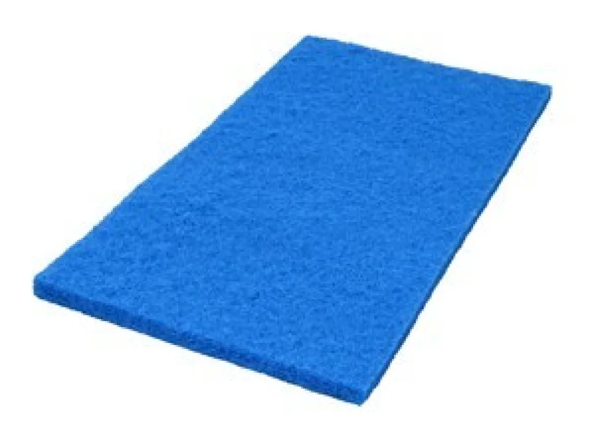 12" x 18" Blue Rectangular Medium Duty Floor Scrubbing Pads - Case of 5