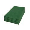 12" x 18" Green Rectangular Heavy Duty Floor Scrubbing Pads - Case of 5