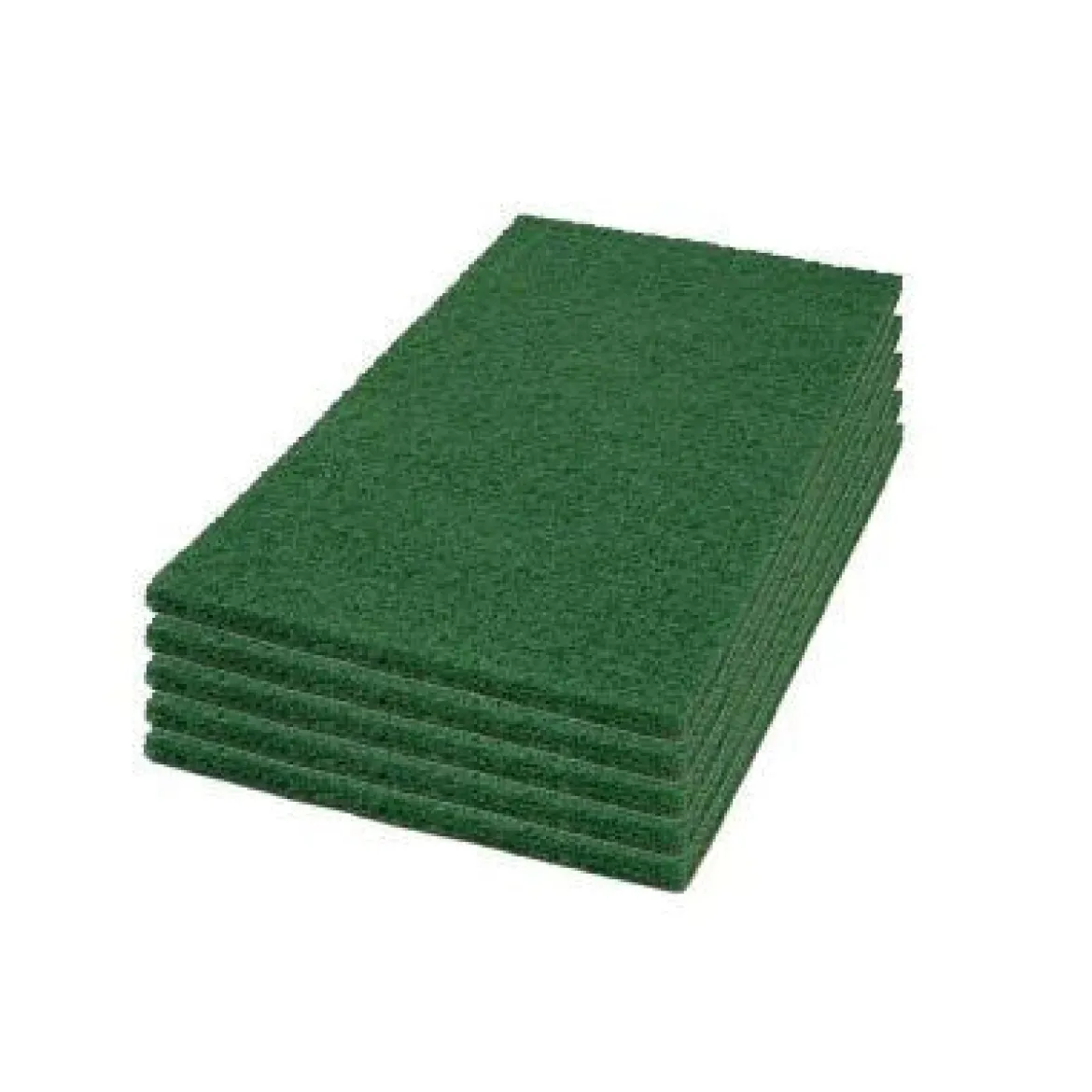12" x 18" Green Rectangular Heavy Duty Floor Scrubbing Pads - Case of 5