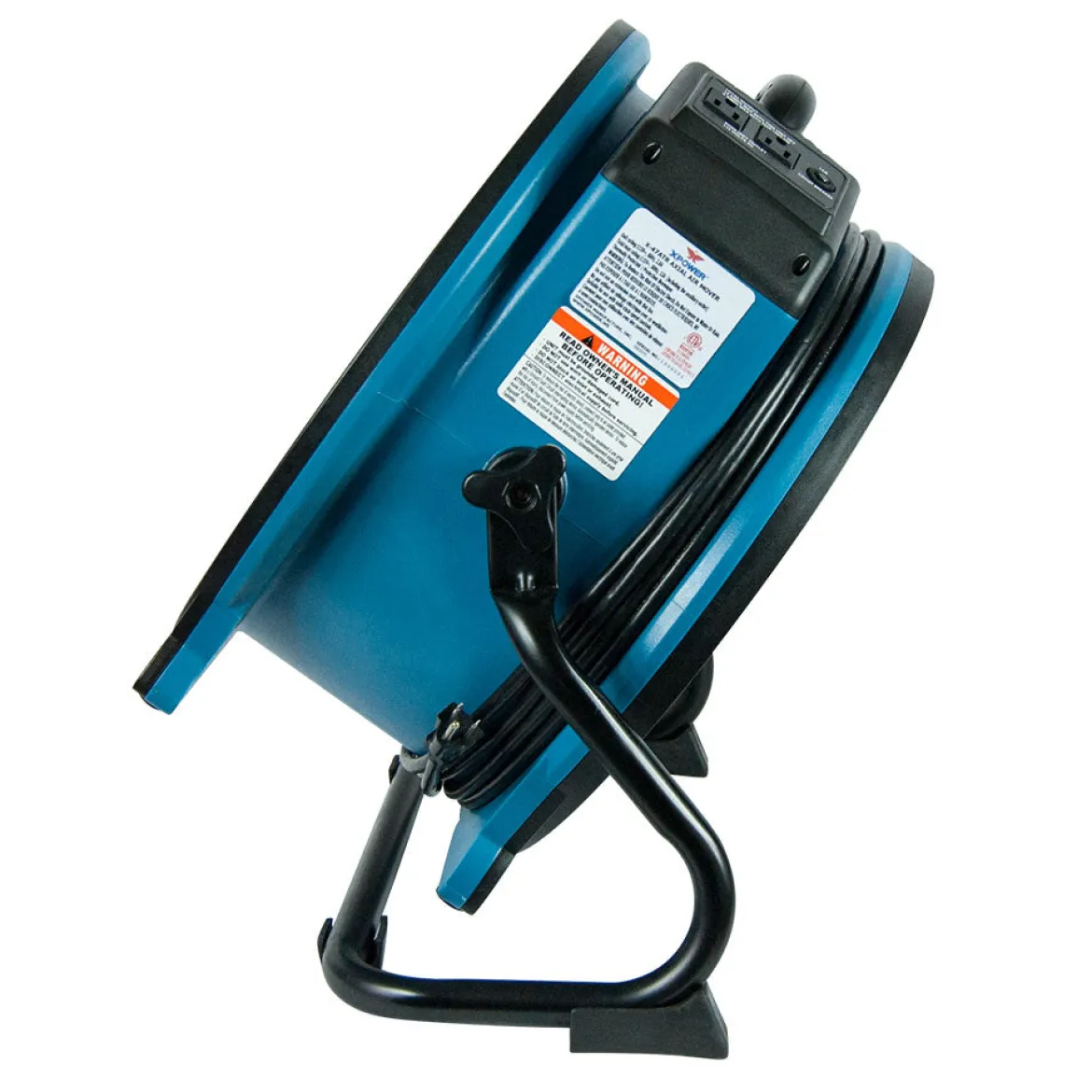 Xpower® #X-47ATR Industrial Sealed Motor Axial Air Mover w/ Built-In Power Outlets & 3-Hour Timer (1/3 HP) - 3,600 CFM