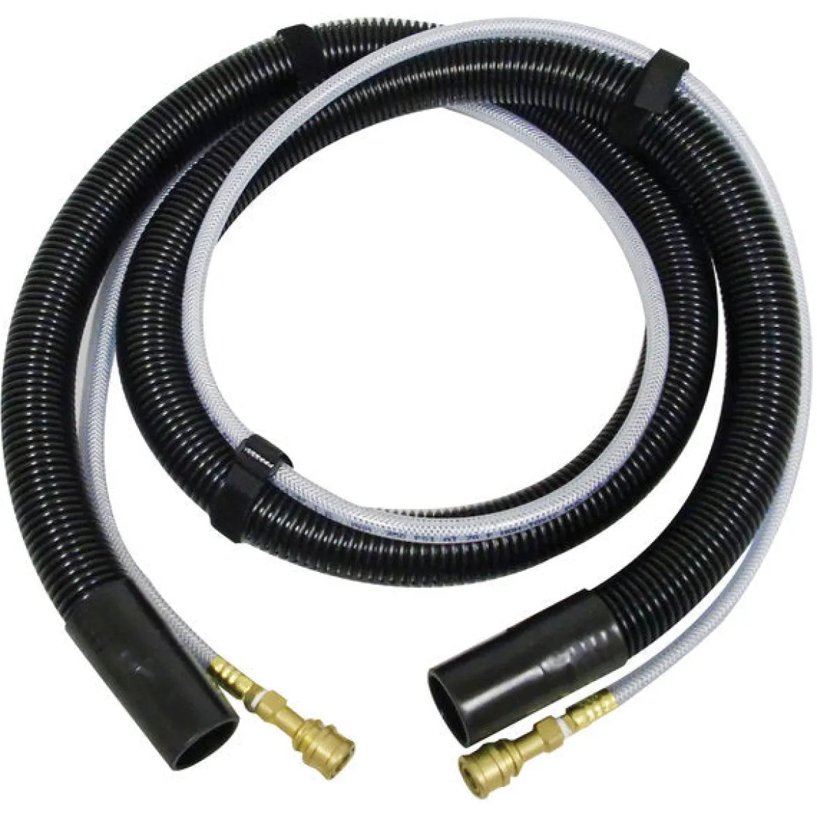 1.25" x 15' Vacuum Hose w/ 1.5" Straight Cuffs & Solution Line Set (#10-0450-15) for the CleanFreak® 3 Gallon Heated Carpet Spotter